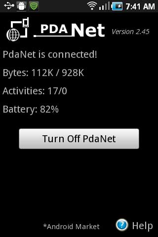 ... PDAnet icon in the system tray and click Connect to the Internet