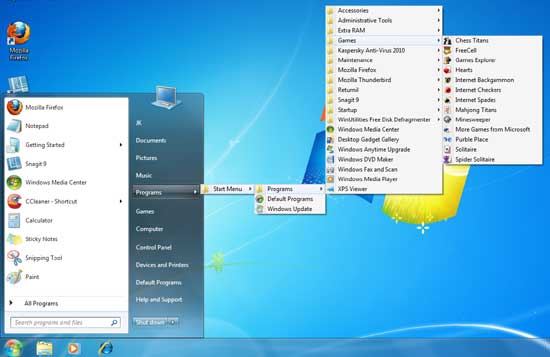 Classic Start Menu for Windows 7 without software - Techtrickz