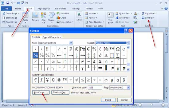 How to add glyphs automatically in Word 2010? - Techtrickz