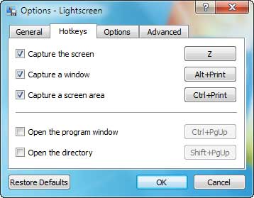 Lightscreen-hotkeys