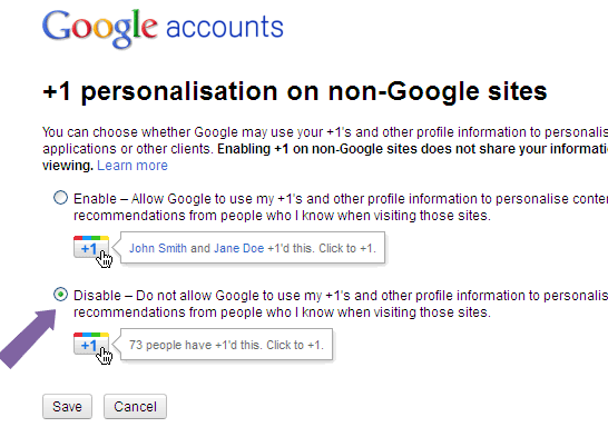 Google+1-Personalization