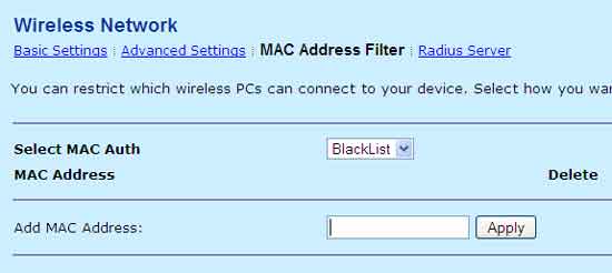 MAC-address-filter