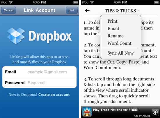 www dropbox connect android