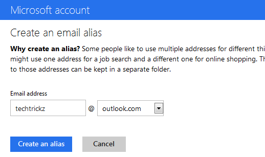 Outlook-email-Alias