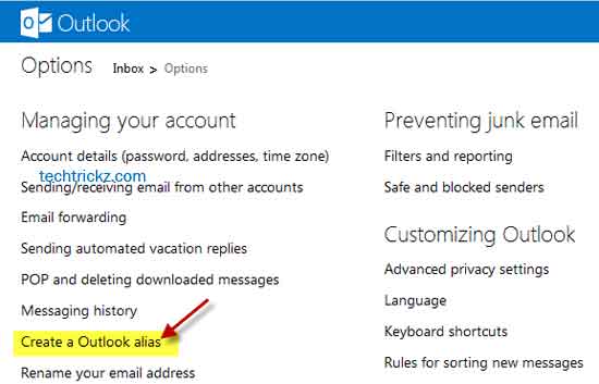 Outlook-Mail-Option