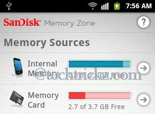 Sandisk-Memory-zone-main-screen