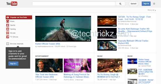 YouTube-Homepage