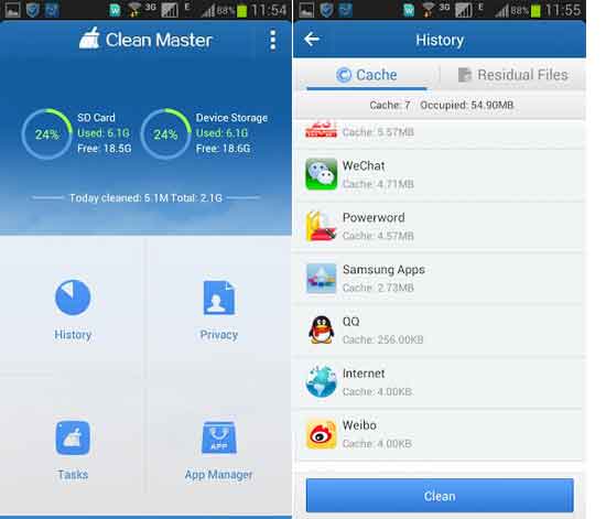 clean master for samsung mobile