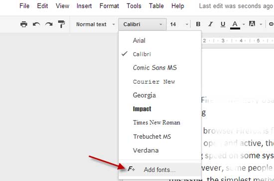 how to a font to google docs