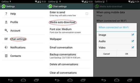 Как отключить автоматическое скачивание фото в whatsapp на андроид