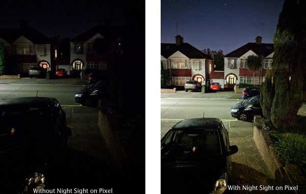 Google-camera-with-and-without-Night-Sight-mode