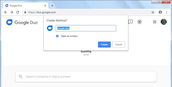 how-to-make-google-duo-shortcut-on-desktop