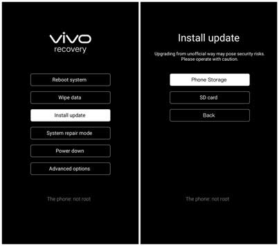 Vivo-recovery mode