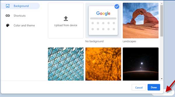 Customize Google Chrome with wallpapers