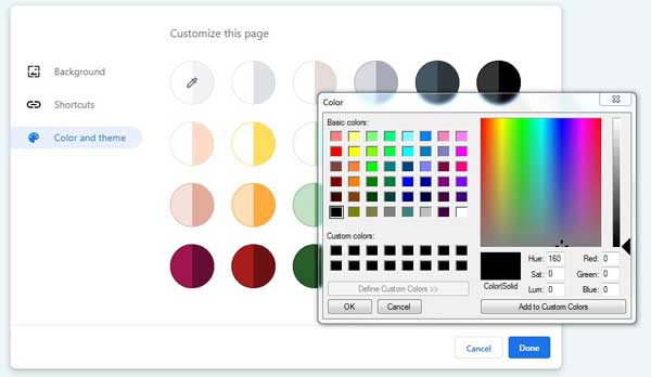 Customize Google Chrome with hidden color themes