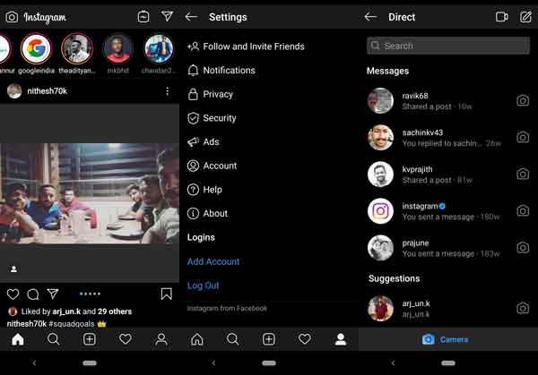 How to Enable True Dark Theme in Instagram - Techtrickz