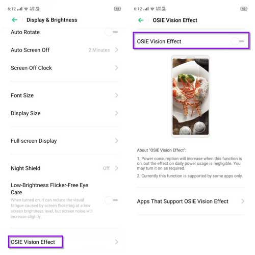 Enable OSIE Vision Effect on Realme X and XT