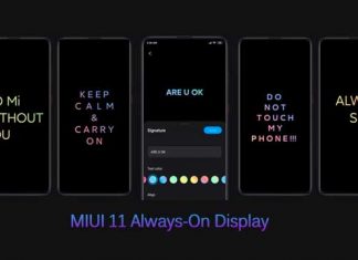 MIUI 11 AOD screen