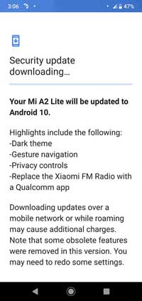 Xiaomi Mi A2 Lite Android 10 changelog