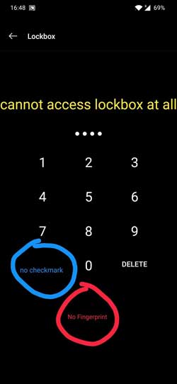 OnePlus Lockbox PIN issue 