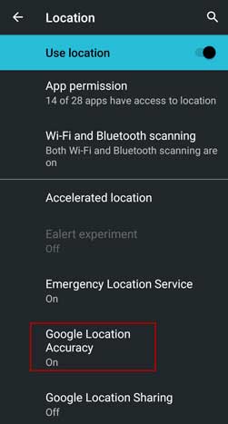 Enable location accuracy to fix GPS problem