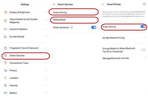 Enable smart driving mode on realme smartphone