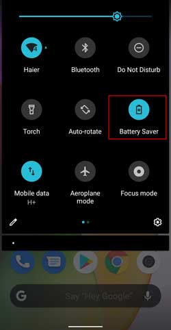 Turn off battery saver