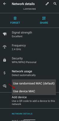 Change Wi-Fi privacy settings