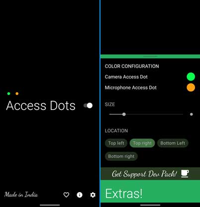 Access Dots brings iOS 14's green and orange indicator to Android