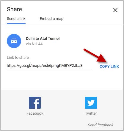 Route URL for converting into GPX file