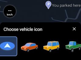 Google Maps vehicle icons selection
