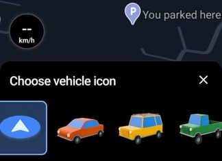 Google Maps vehicle icons selection