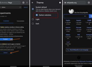 turn on full screen dark mode in chrome browser