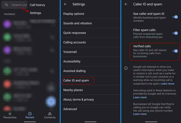 How to enable verified calls on Android phone