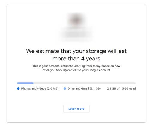 Check when your Google Photos storage plan will end