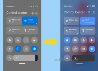 Control Center on Xiaomi phone