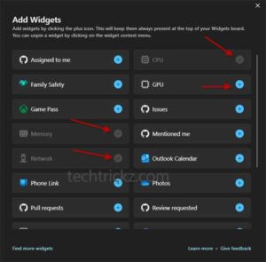 How to Add CPU, GPU, RAM and NIC Cards on Windows 11 Widget Board ...