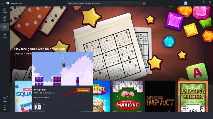 Play Games on Microsoft Store Without Installing Them on Windows 11 PC ...