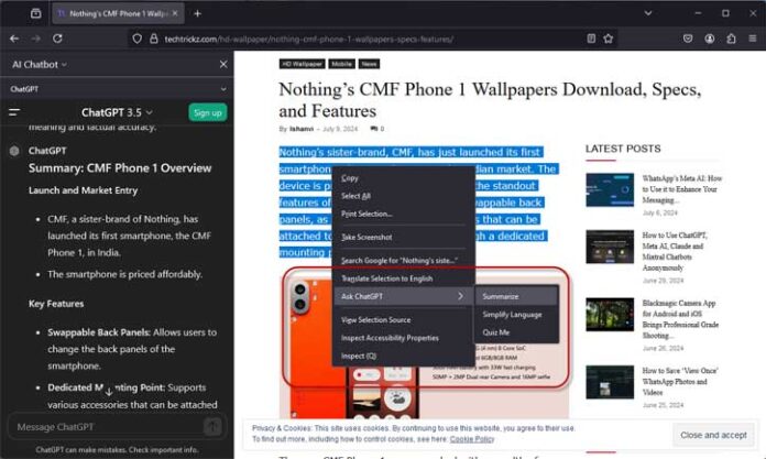 Firefox Supports AI Chatbots: How to Enable and Use it - Techtrickz