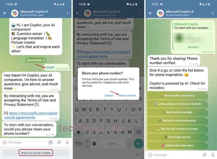 How to Use Microsoft Copilot on Telegram For Your Daily Tasks - Techtrickz