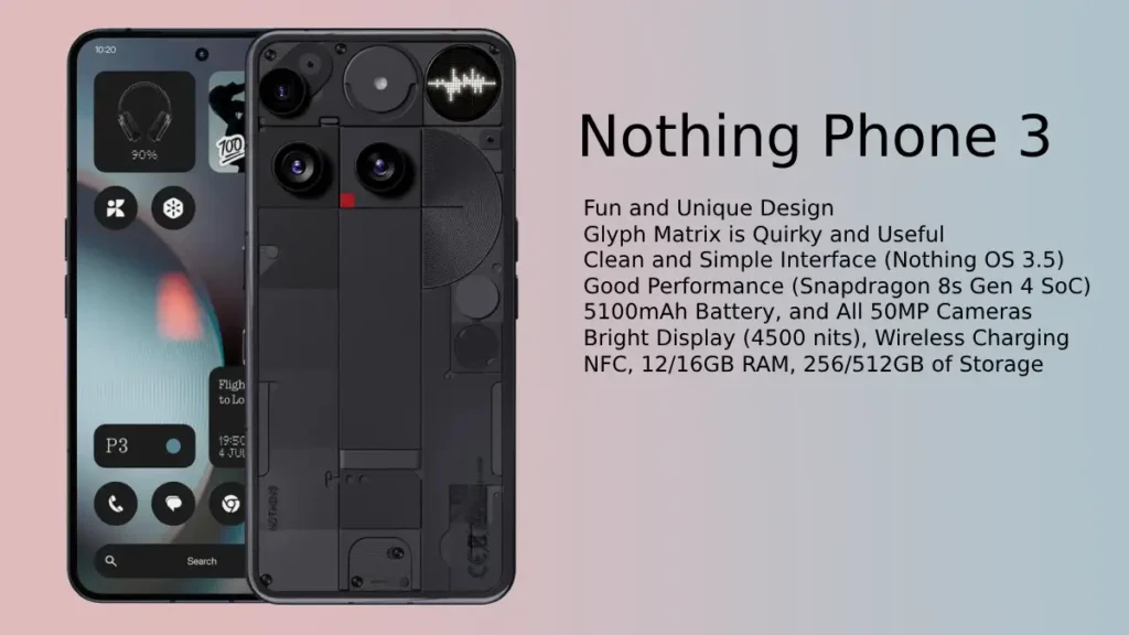 Nothing Phone 3 specs, features, price and wallpapers download