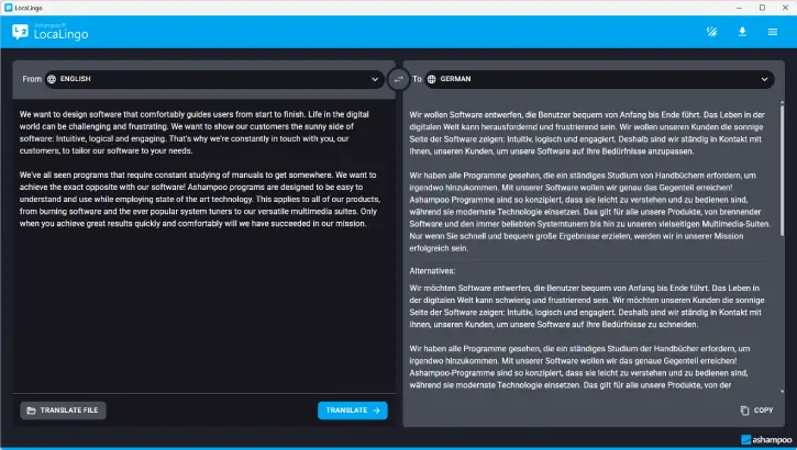 Ashampoo LocaLingo offline translator