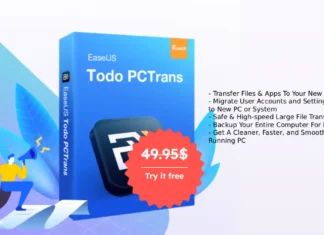 Get EaseUS Todo PCTrans Free 1-Year License: Your Windows File Transfer, Backup & Cleaning Solution EaseUS Todo PCTrans box