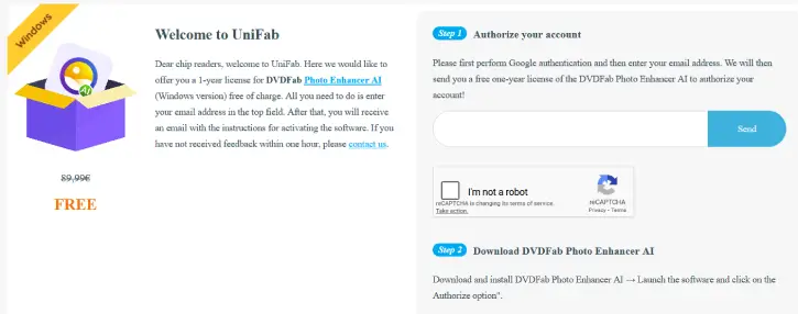 DVDFab Photo Enhancer AI 1-Year Free License