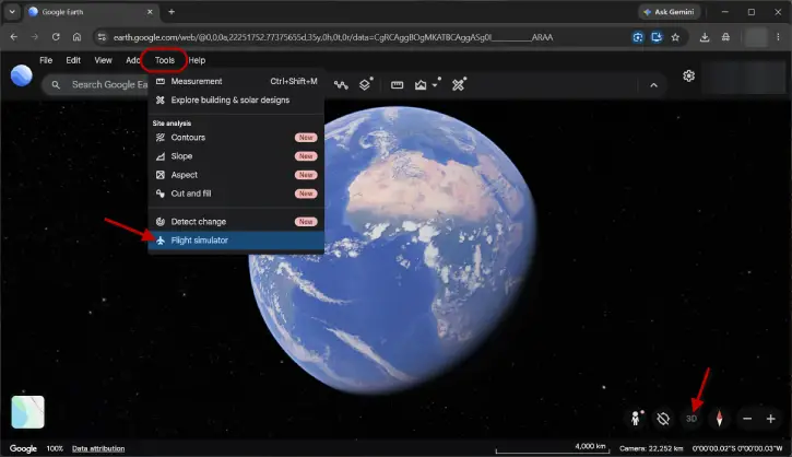 Google Earth Fligh Simulator-web